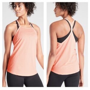 Athleta Chi Mesh Pink Tank Top